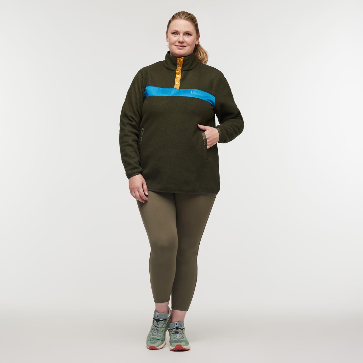 Teca Fleece Pullover - Women's, Pine Tree, Model Jennifer
