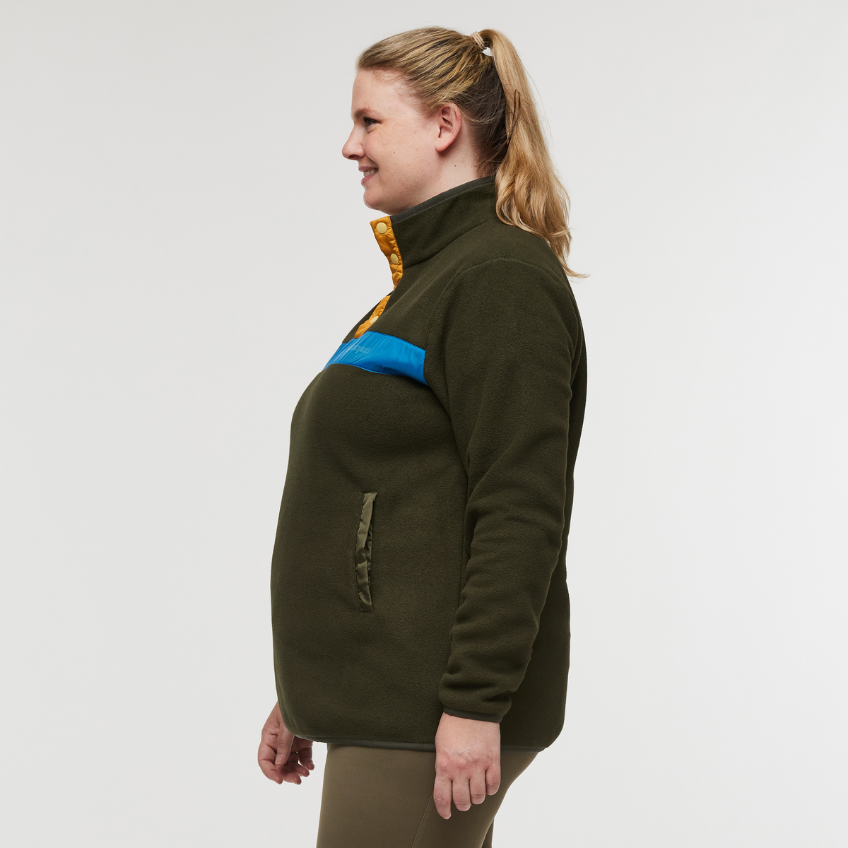 Teca Fleece Pullover - Women's, Pine Tree, Model Jennifer