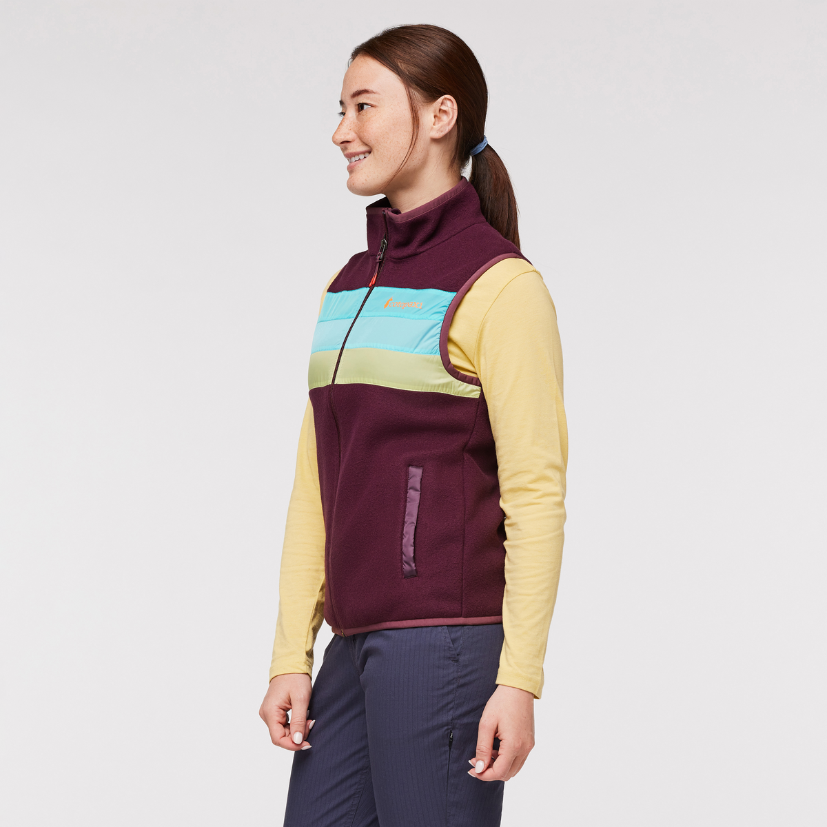 Teca Fleece Vest - Women's, Moon Beam, Model Aya