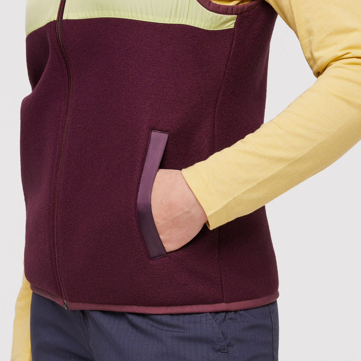 Teca Fleece Vest - Women's, Moon Beam, Model Aya