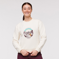 Traveling Llama Crew Sweatshirt - Women's, Bone, Model Aya