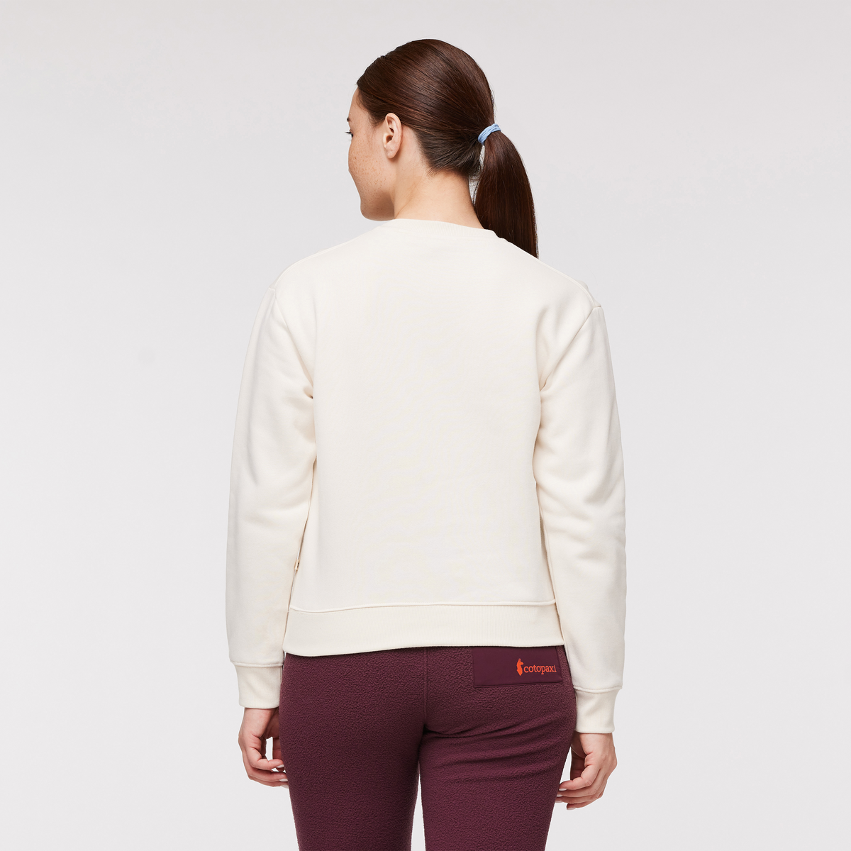 Traveling Llama Crew Sweatshirt - Women's, Bone, Model Aya