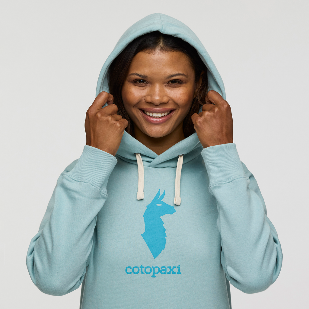 Cotopaxi Llama Pullover Hoodie - Women's, Sea Spray, Model Jade