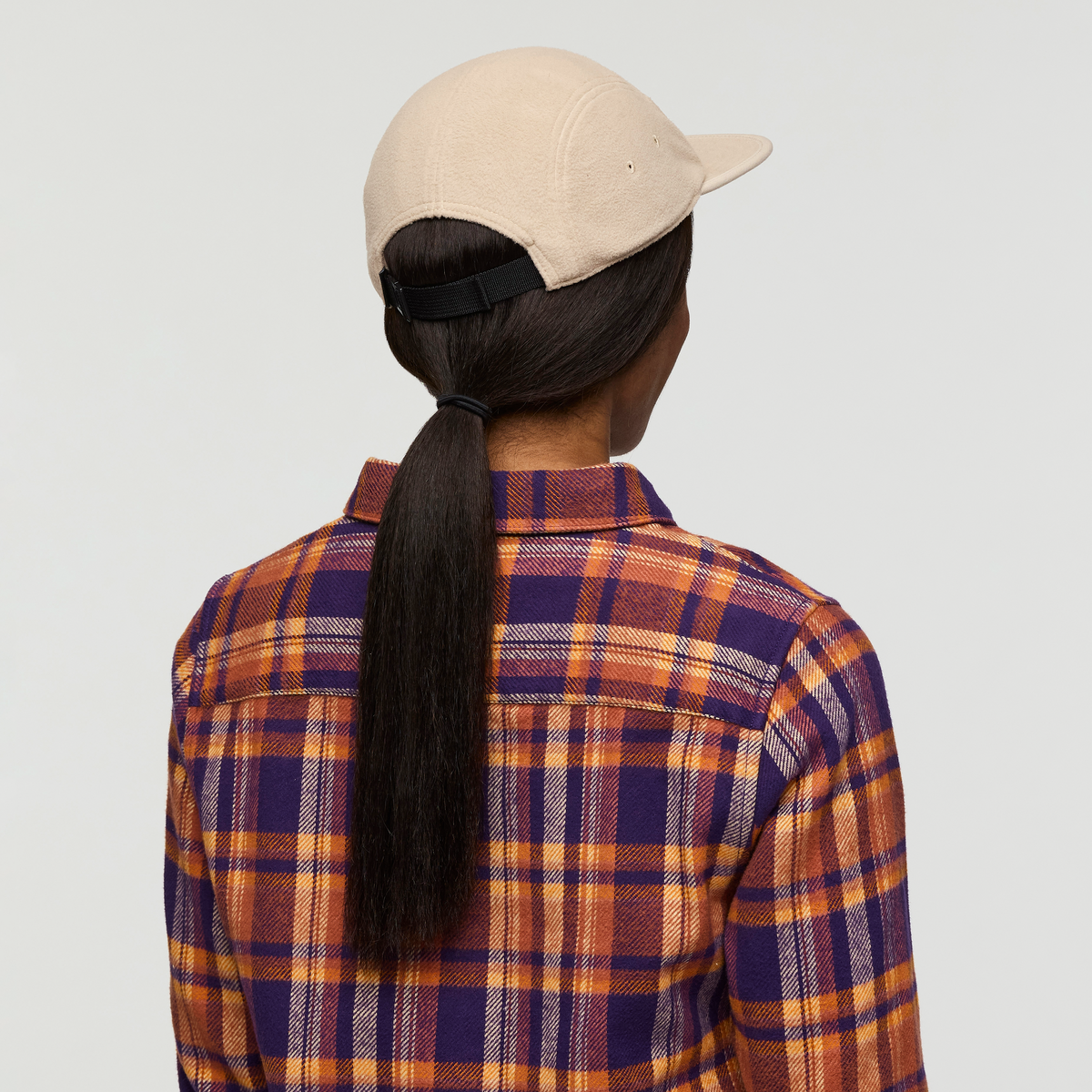 Fleece 5-Panel Hat, Oatmeal, Detail
