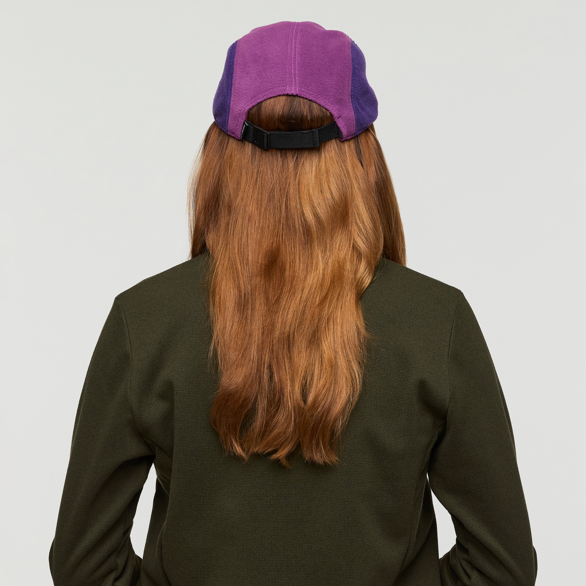 Fleece 5-Panel Hat, Rusty/Mauve, Detail