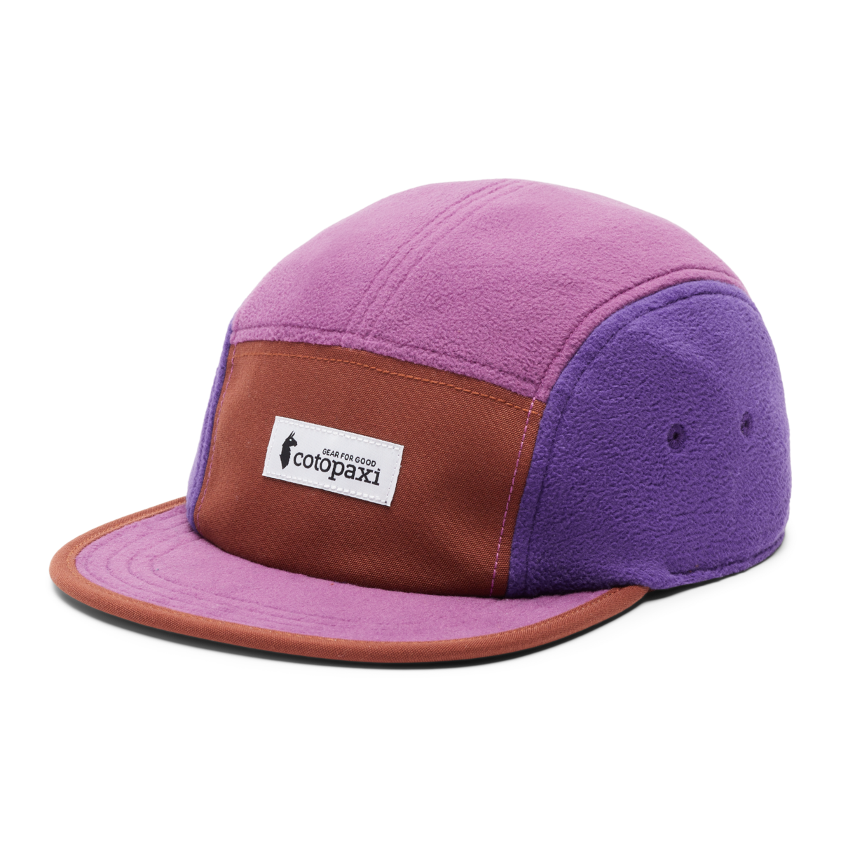 Fleece 5-Panel Hat, Rusty/Mauve, Detail