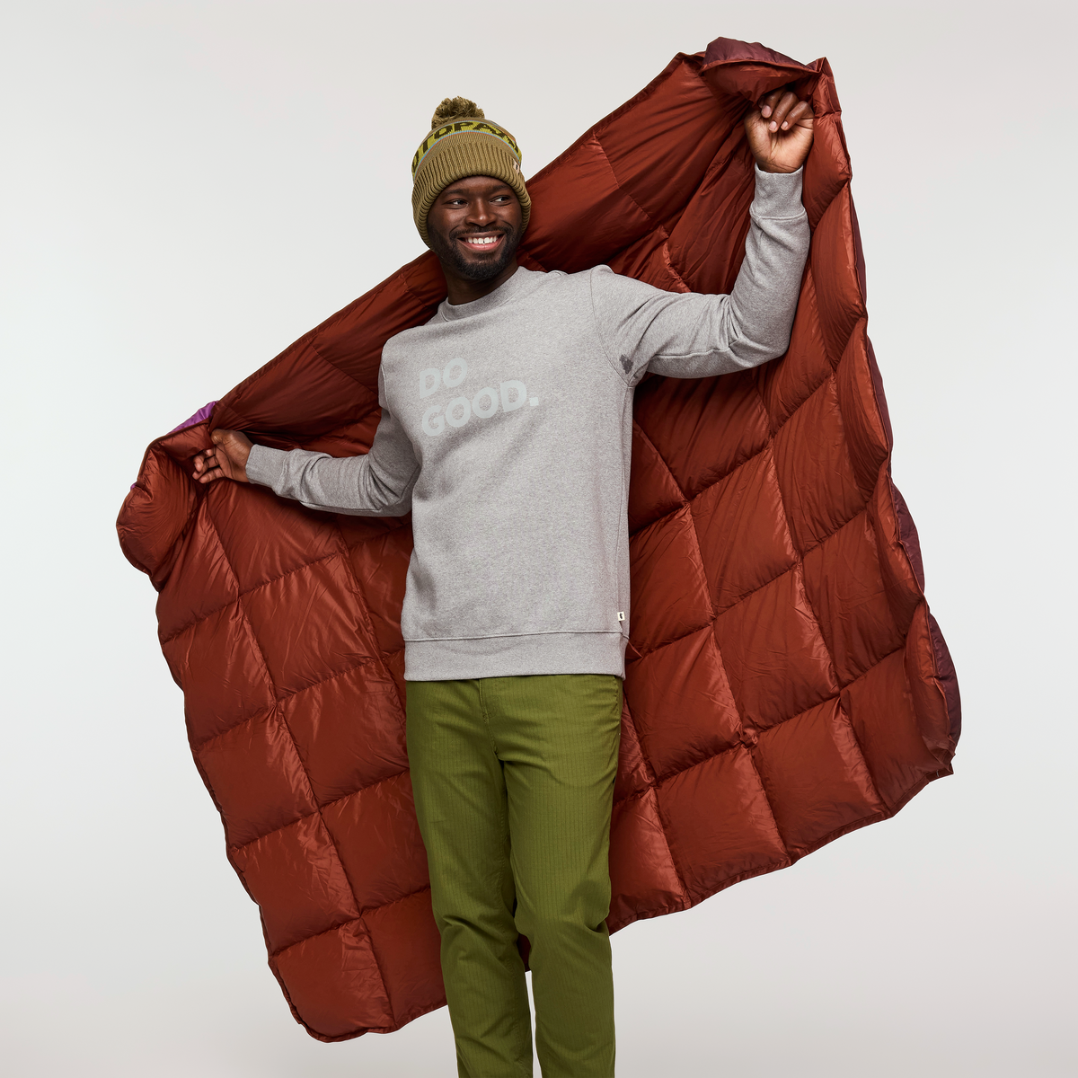 Fuego Down Blanket - Single, Chestnut Stripes
