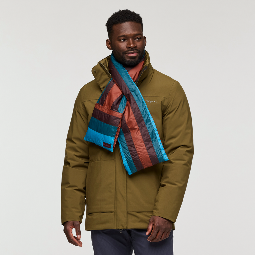 Fuego Down Scarf, Rusty Stripes, Detail
