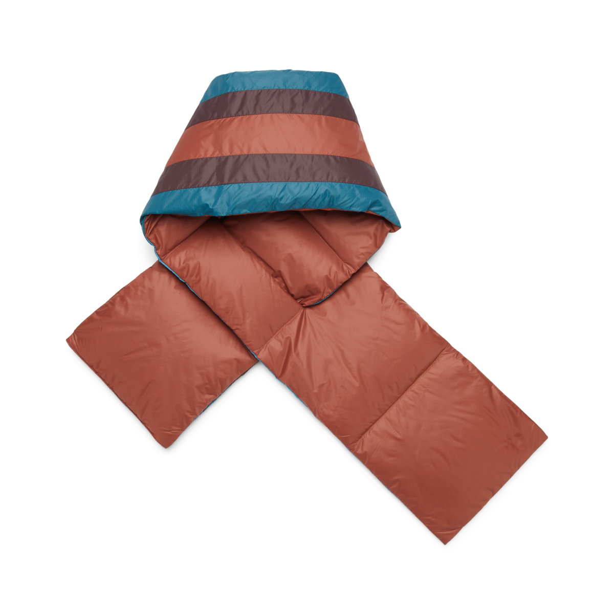 Fuego Down Scarf, Rusty Stripes, Detail