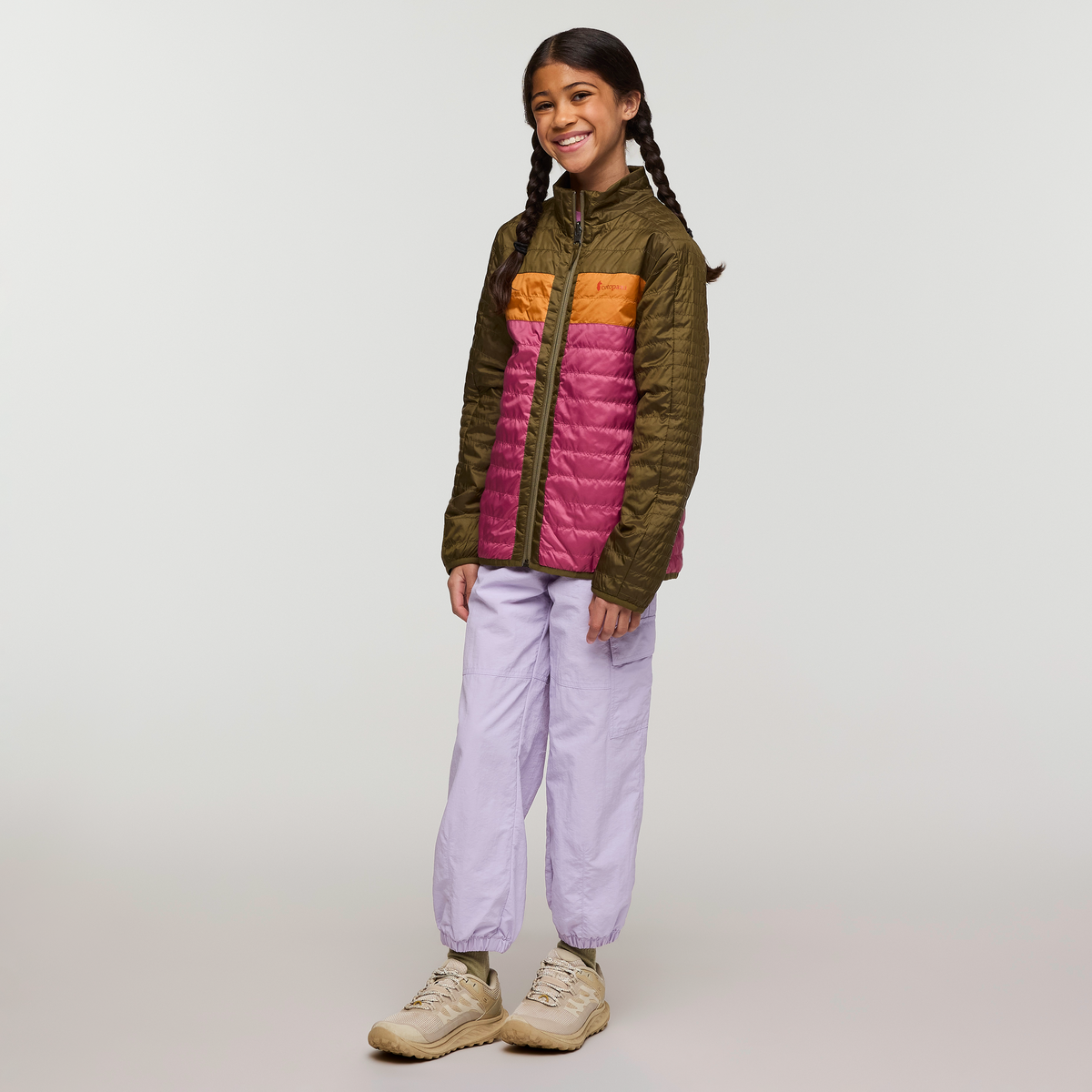 Capa Insulated Jacket - Kids', Live Oak/Sangria, Model Maliyah