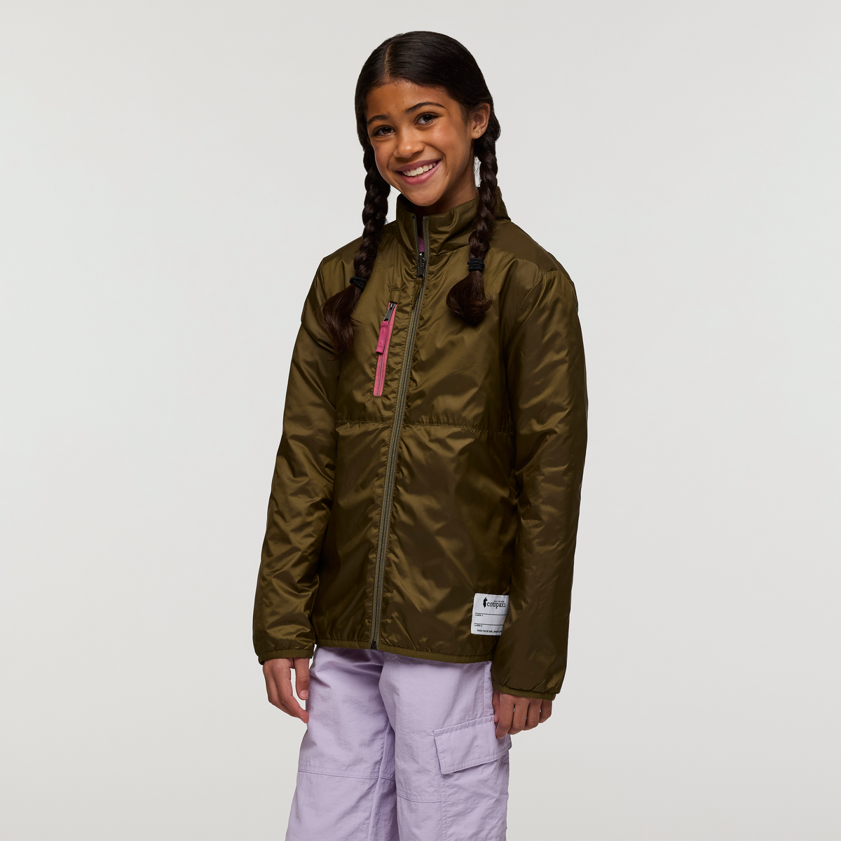 Capa Insulated Jacket - Kids', Live Oak/Sangria, Model Maliyah