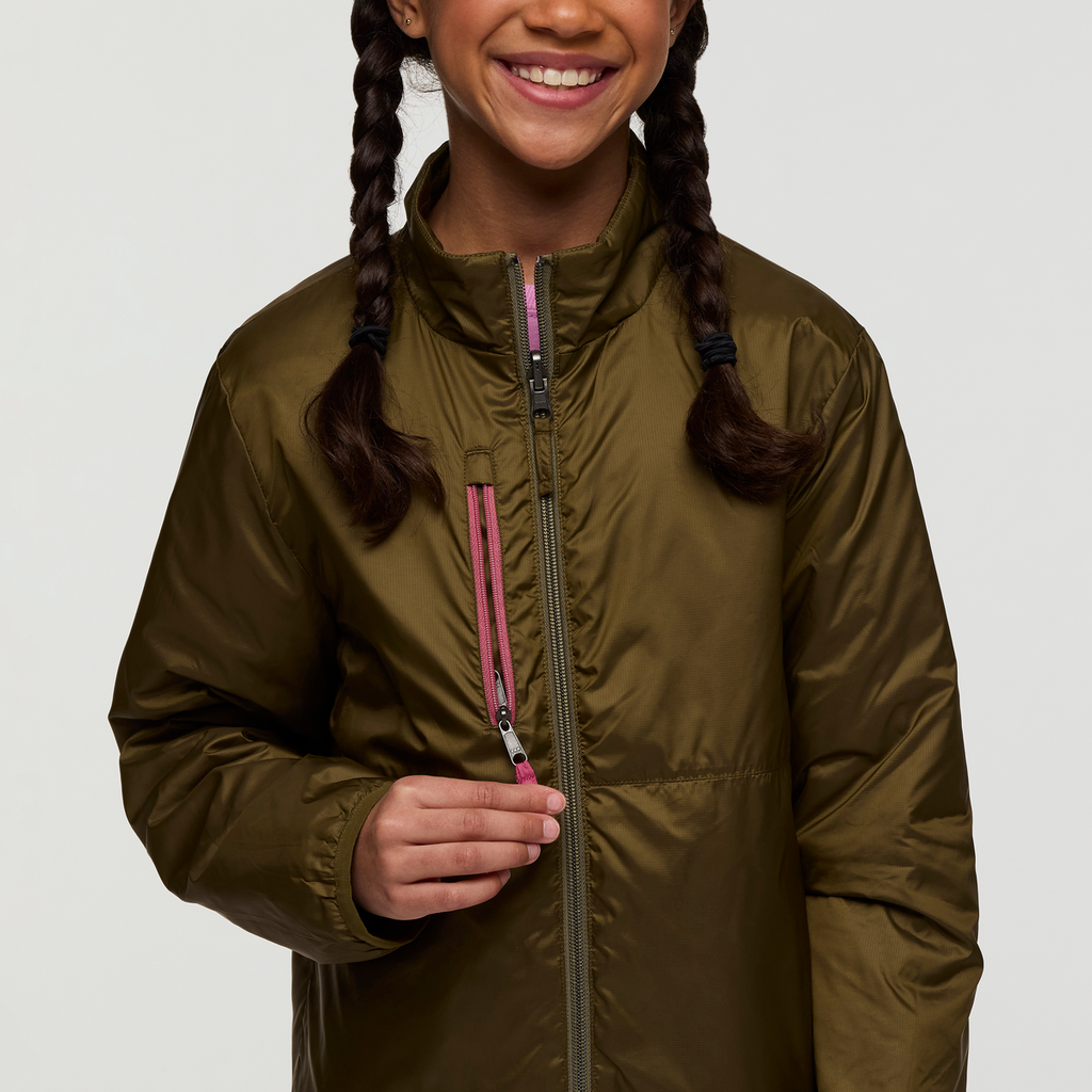 Capa Insulated Jacket - Kids', Live Oak/Sangria, Model Maliyah