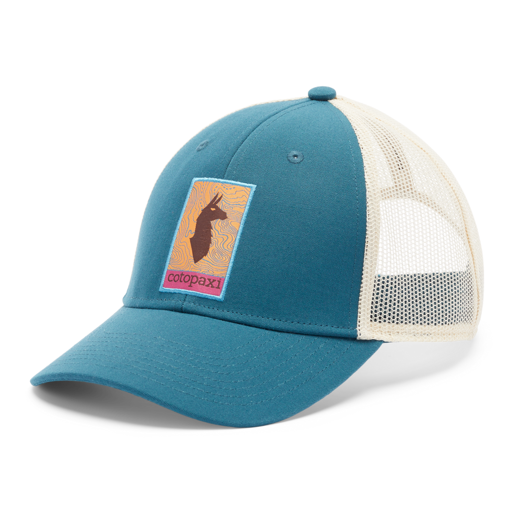 Llama Map Trucker Hat, Abyss, Detail