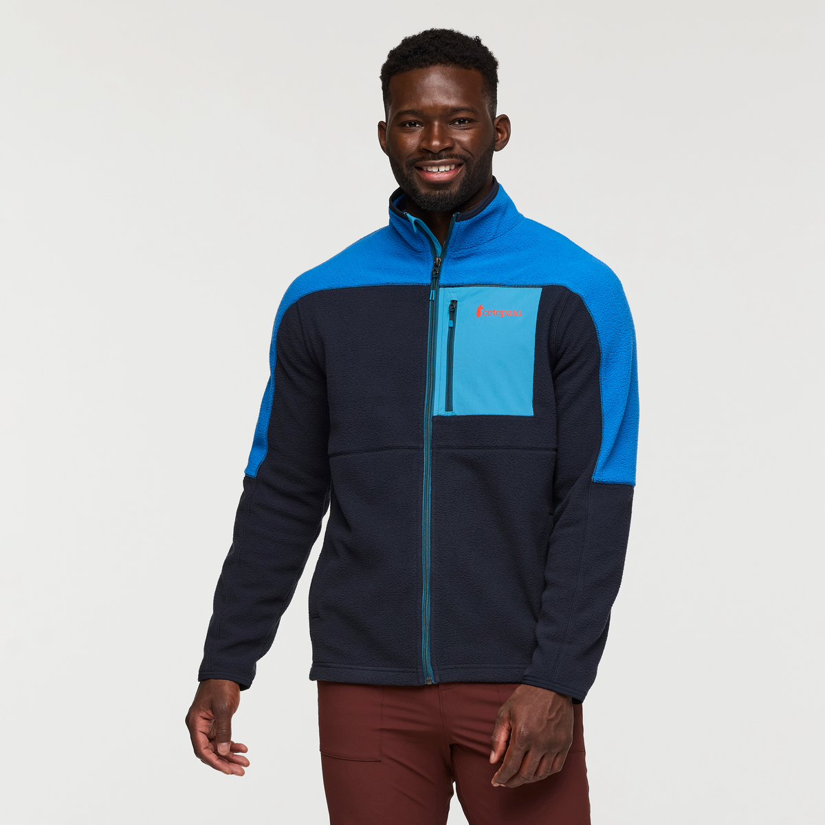 Abrazo Fleece Full-Zip Jacket - Men's, Atlantic/Carbon, Model Kirk