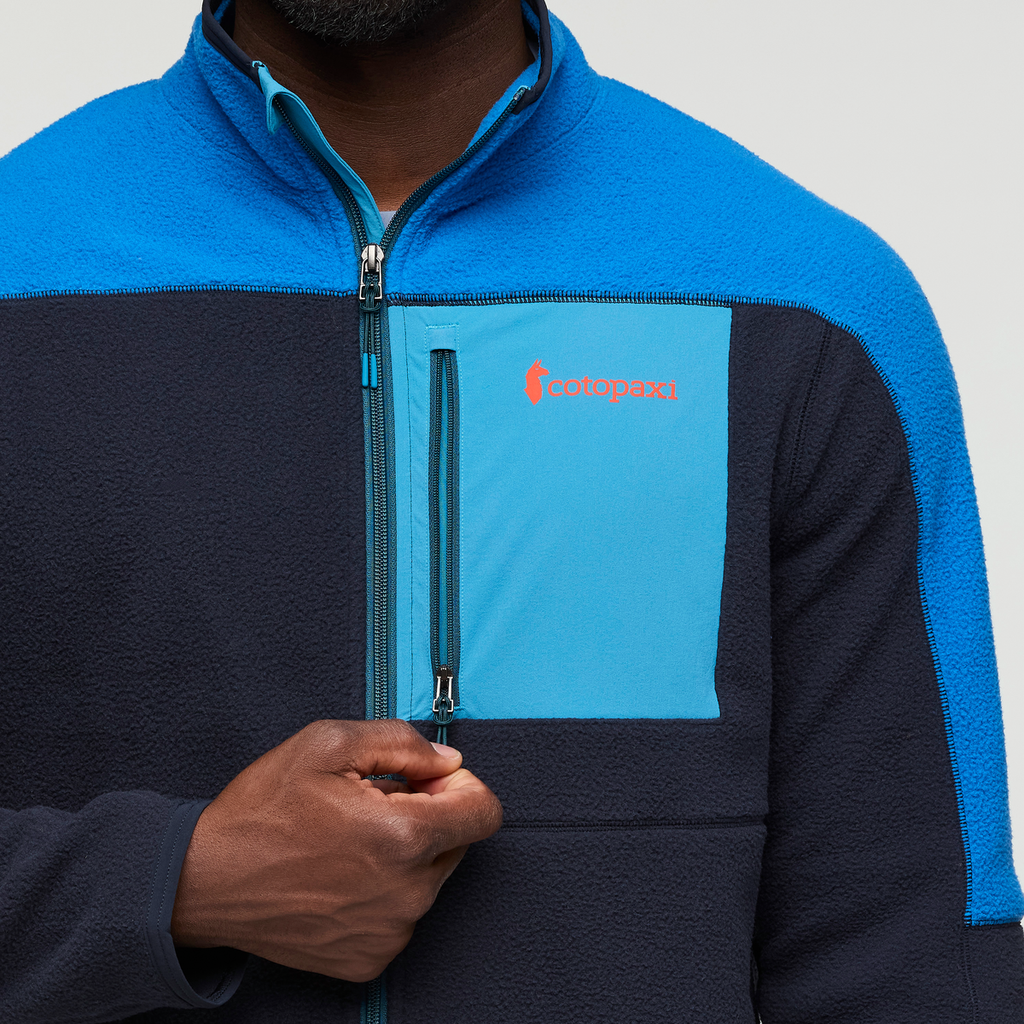 Abrazo Fleece Full-Zip Jacket - Men's, Atlantic/Carbon, Model Kirk