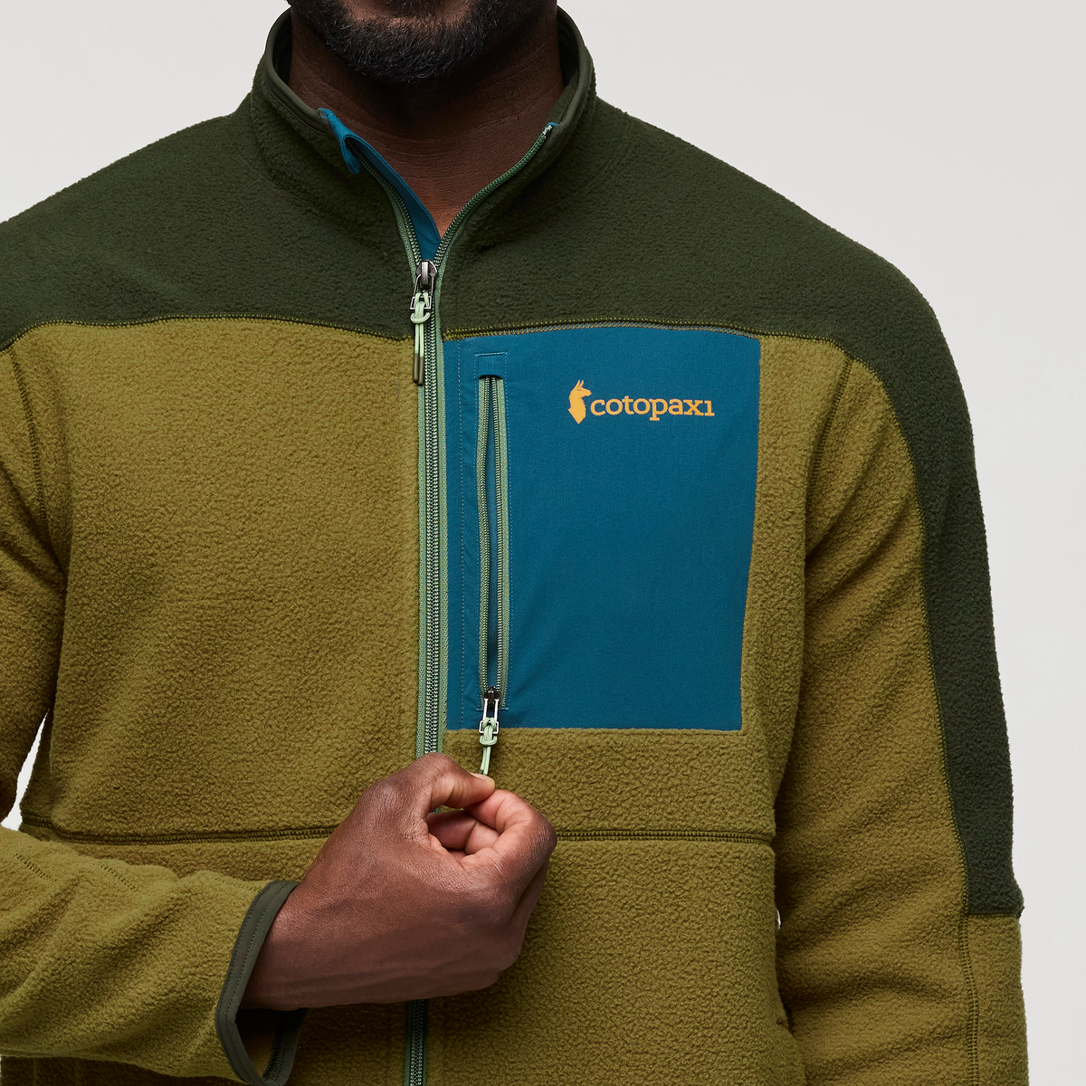 Abrazo Fleece Full-Zip Jacket - Men's, Woods/Live Oak, Model Kirk
