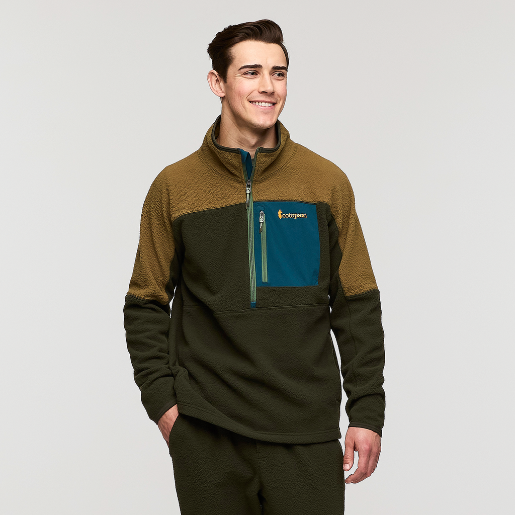 Abrazo Half-Zip Fleece Jacket - Men's, Live Oak/Woods, Model Kellan