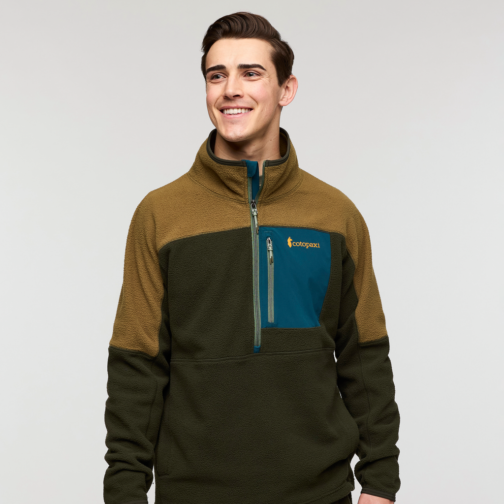 Abrazo Half-Zip Fleece Jacket - Men's, Live Oak/Woods, Model Kellan