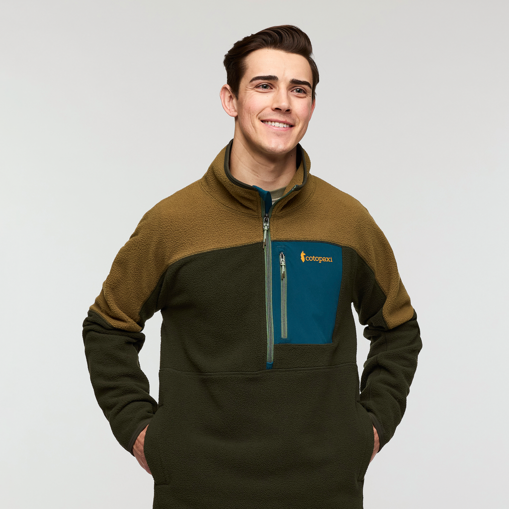 Abrazo Half-Zip Fleece Jacket - Men's, Live Oak/Woods, Model Kellan