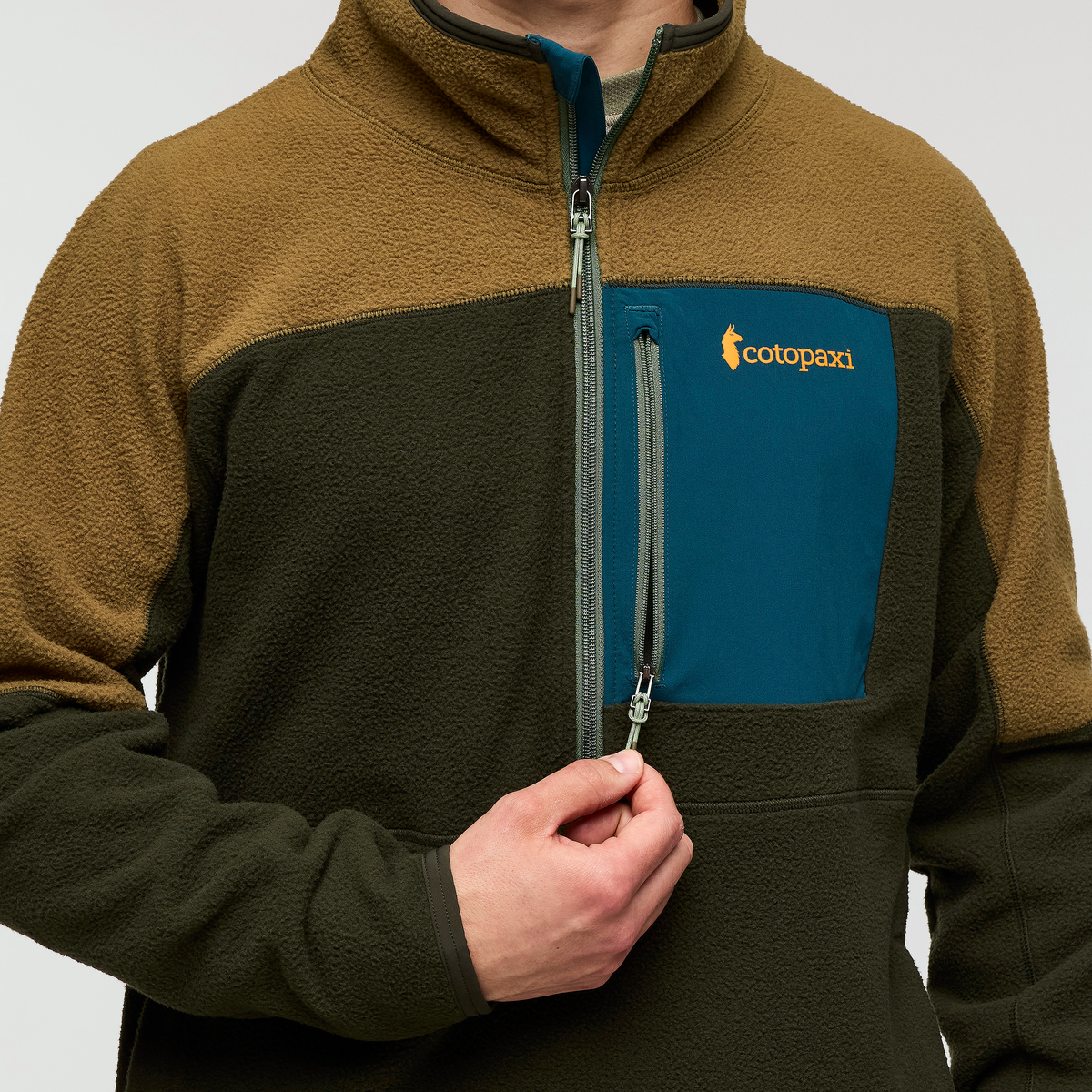 Abrazo Half-Zip Fleece Jacket - Men's, Live Oak/Woods, Model Kellan