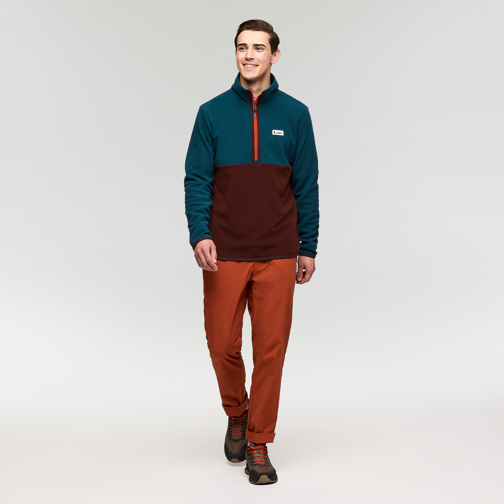 Amado Fleece Pullover - Men's, Abyss/Chestnut, Model Kellan