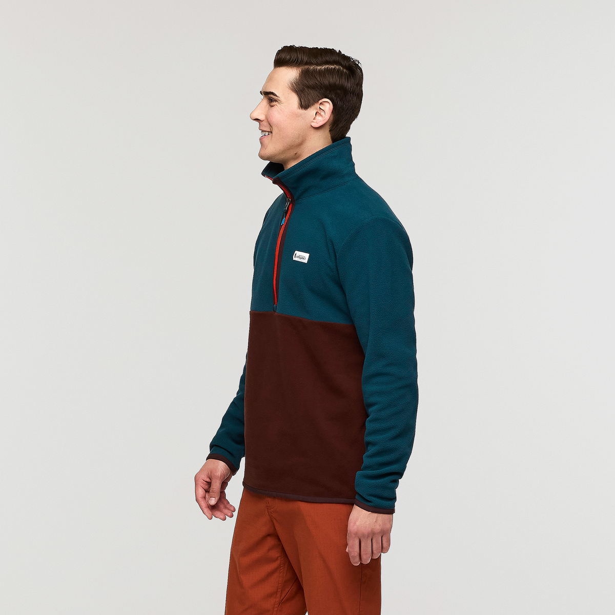 Amado Fleece Pullover - Men's, Abyss/Chestnut, Model Kellan