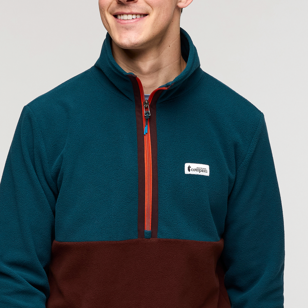 Amado Fleece Pullover - Men's, Abyss/Chestnut, Model Kellan