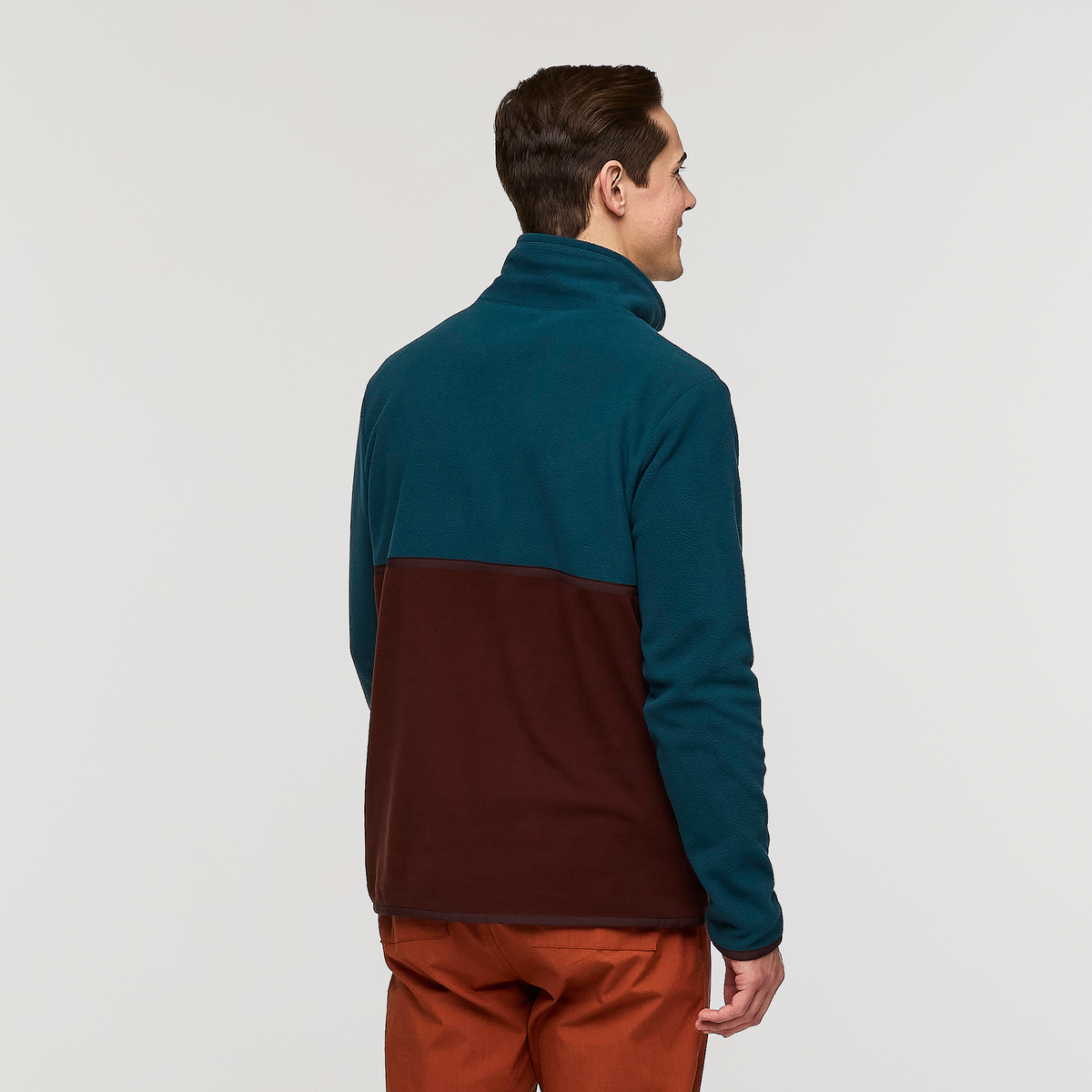 Amado Fleece Pullover - Men's, Abyss/Chestnut, Model Kellan