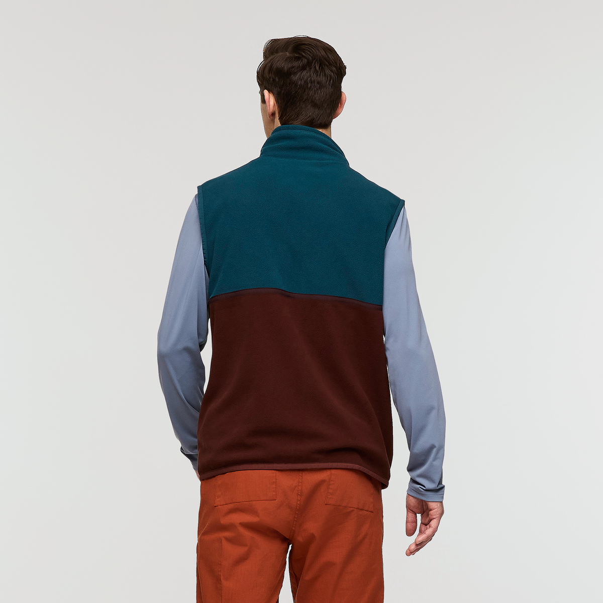 Amado Fleece Vest - Men's, Abyss/Chestnut, Model Kellan