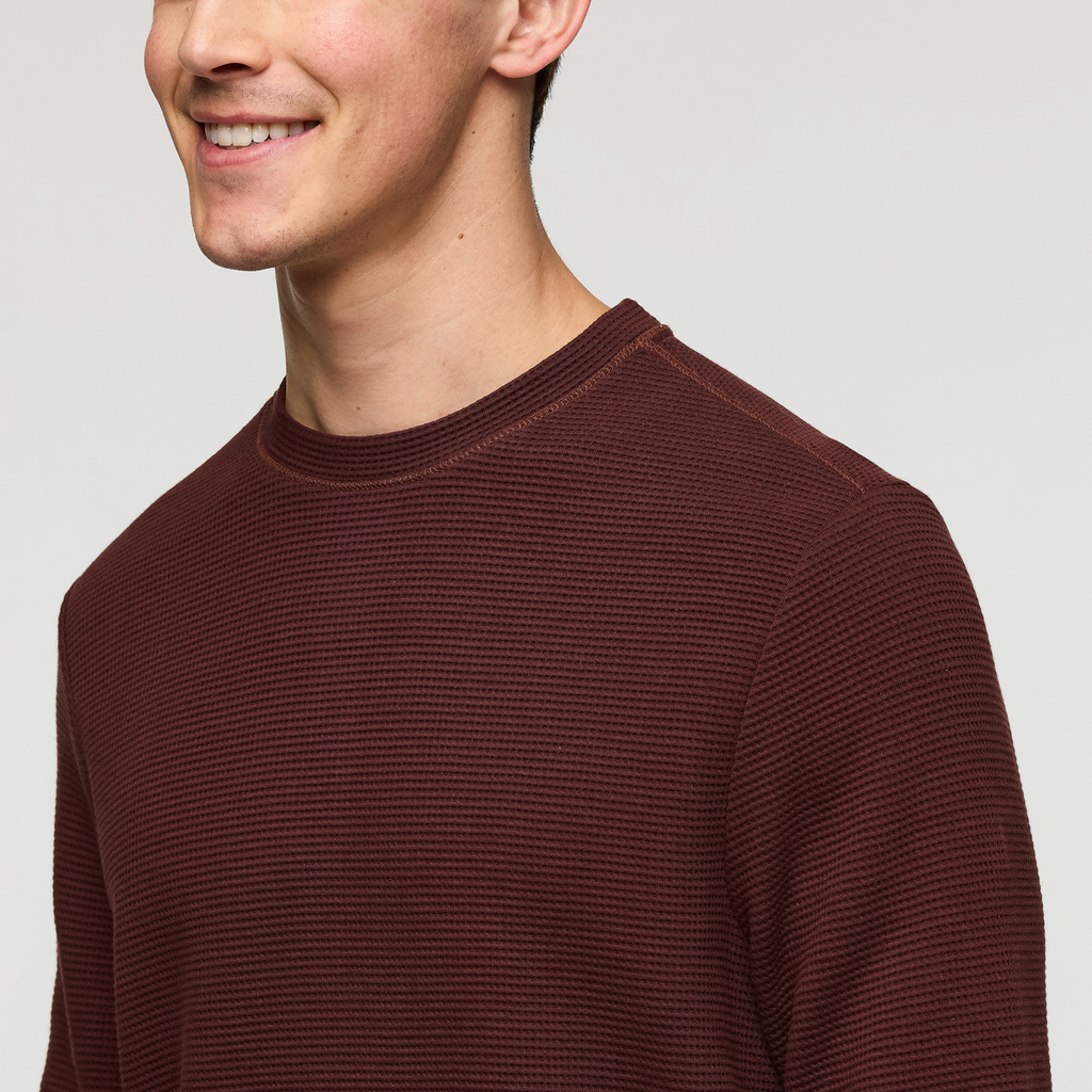 Atajo Long-Sleeve Waffle Shirt - Men's, Chestnut, Model Kellan