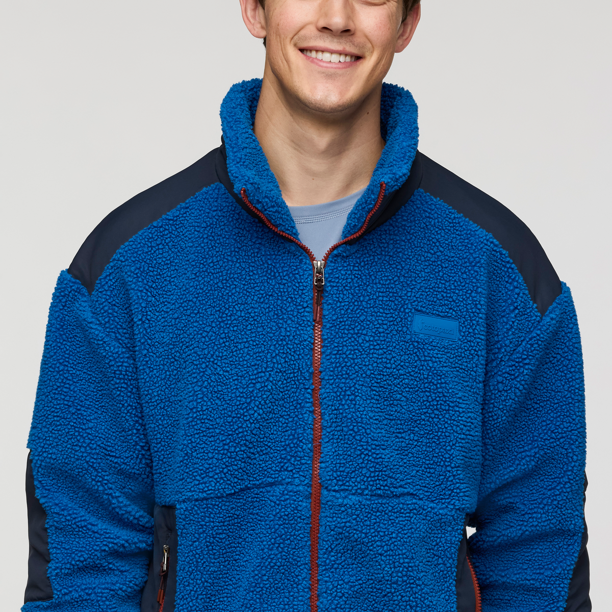 Bacano Fleece Jacket - Men's, Atlantic/Carbon, Model Kellan