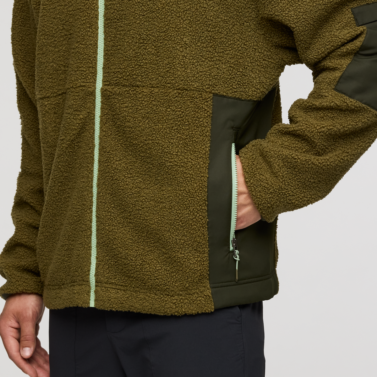 Bacano Fleece Jacket - Men's, Live Oak/Woods, Model Kellan