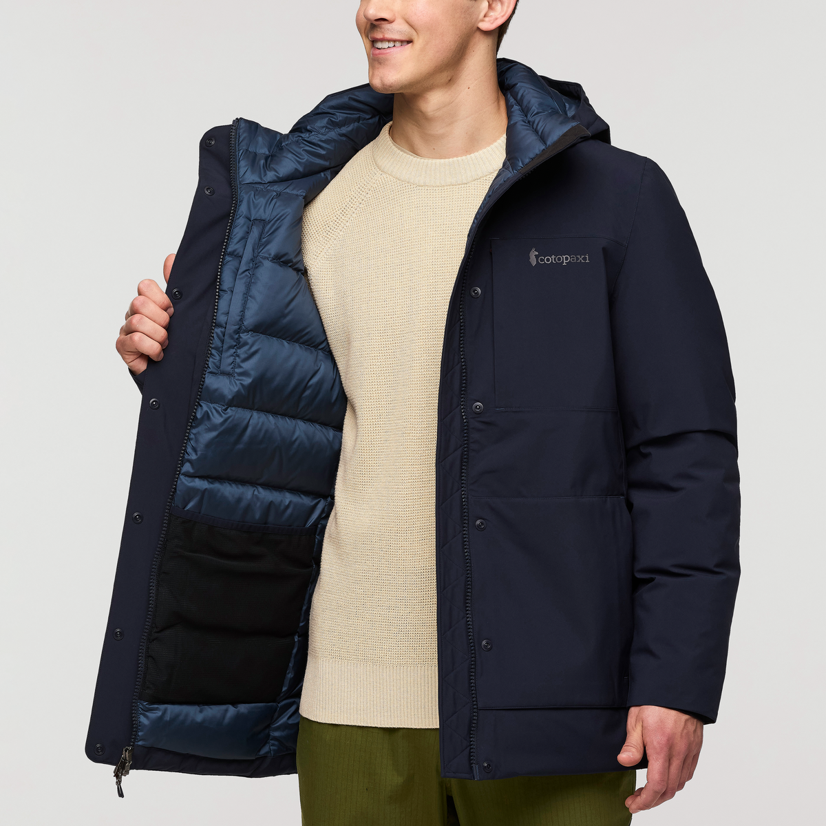 Calidez Down Parka - Men's, Carbon, Model Kellan