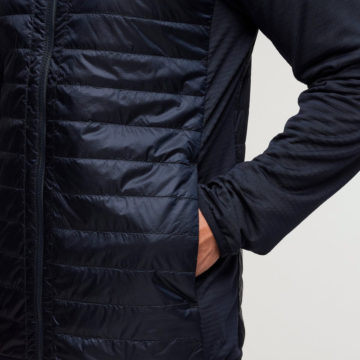 Capa Hybrid Insulated Hooded Jacket - Men's, Carbon, Model Justin