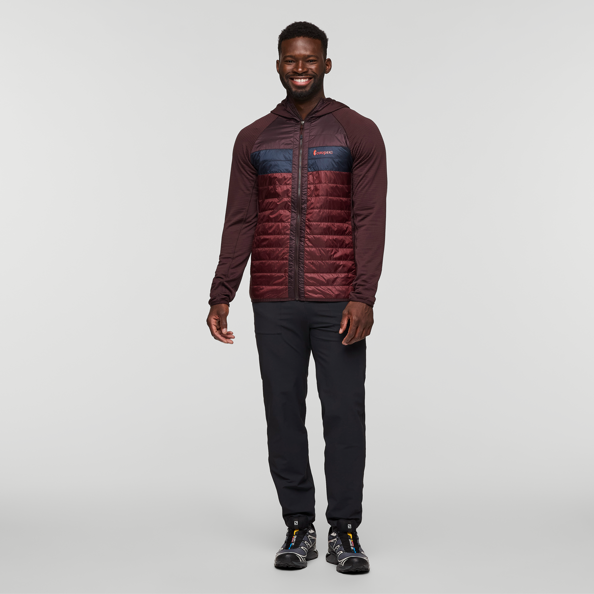 Capa Hybrid Insulated Hooded Jacket - Men's, Coffee/Chestnut, Model Kirk