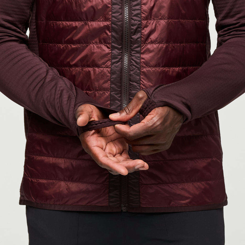 Capa Hybrid Insulated Hooded Jacket - Men's, Coffee/Chestnut, Model Kirk