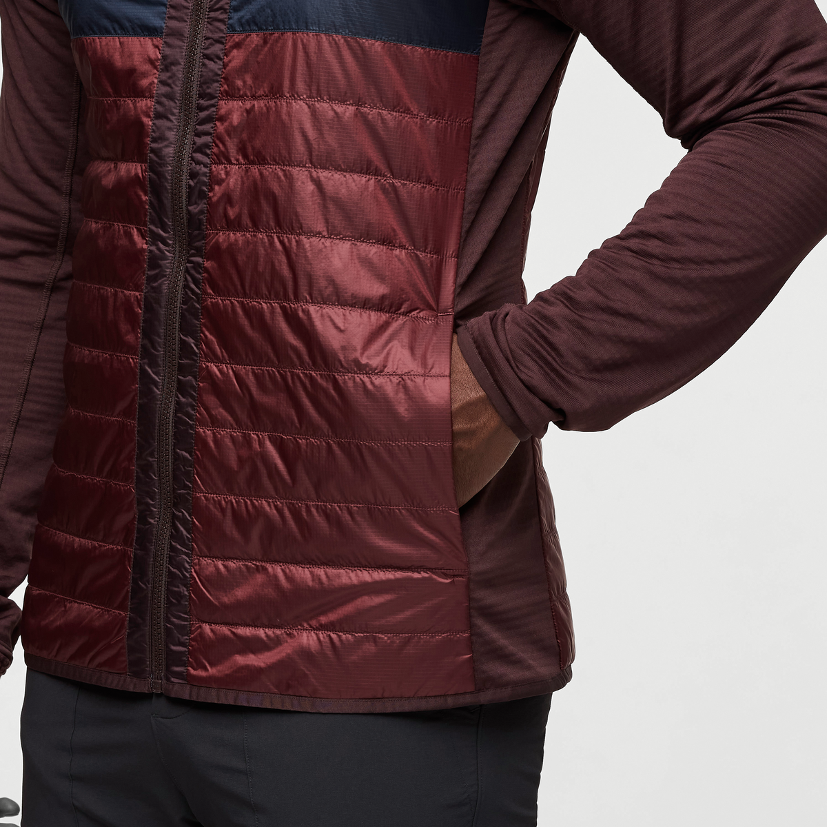 Capa Hybrid Insulated Hooded Jacket - Men's, Coffee/Chestnut, Model Kirk
