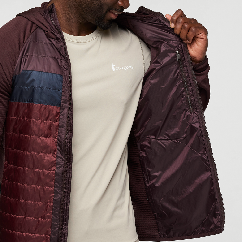 Capa Hybrid Insulated Hooded Jacket - Men's, Coffee/Chestnut, Model Kirk