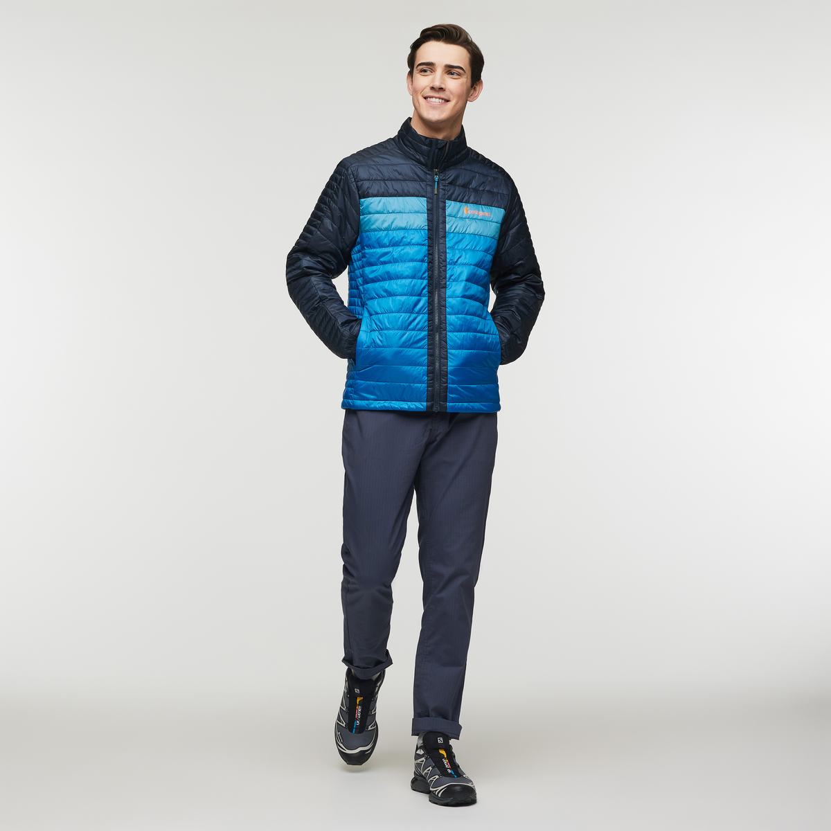Capa Insulated Jacket - Men's, Carbon/Atlantic, Model Kellan
