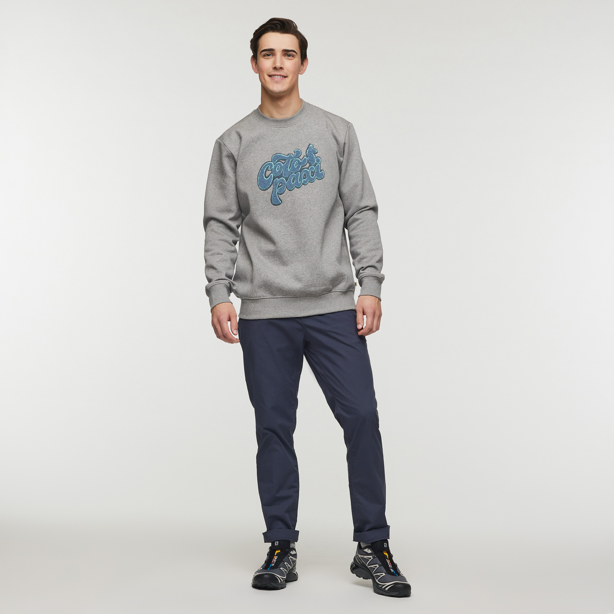 Coto-Patch Crew Sweatshirt - Men's, Heather Grey, Model Kellan
