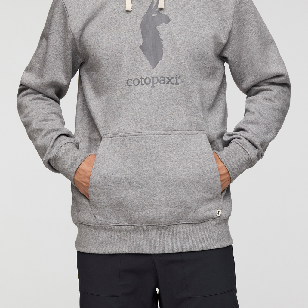 Cotopaxi Llama Pullover Hoodie - Men's, Heather Grey, Model Kellan