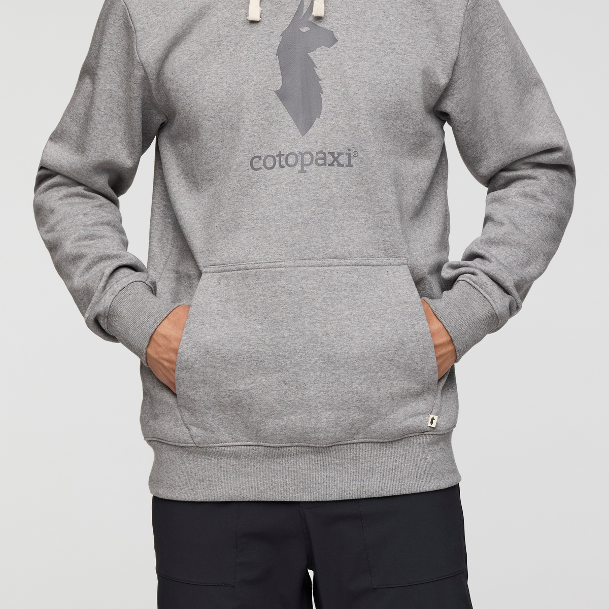 Cotopaxi Llama Pullover Hoodie - Men's, Heather Grey, Model Kellan