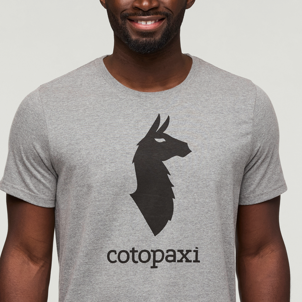 Cotopaxi Llama T-Shirt - Men's, Heather Grey, Model Kirk