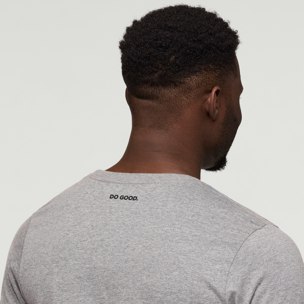 Cotopaxi Llama T-Shirt - Men's, Heather Grey, Model Kirk