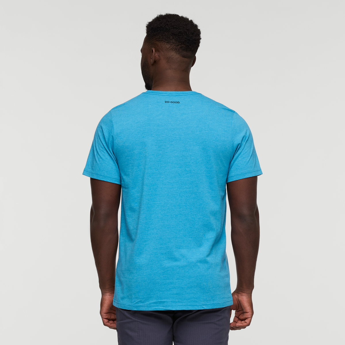 Cotopaxi Llama T-Shirt - Men's, Lake, Model Kirk