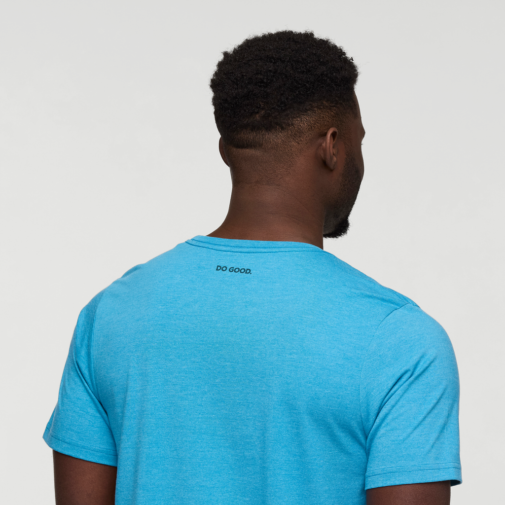Cotopaxi Llama T-Shirt - Men's, Lake, Model Kirk