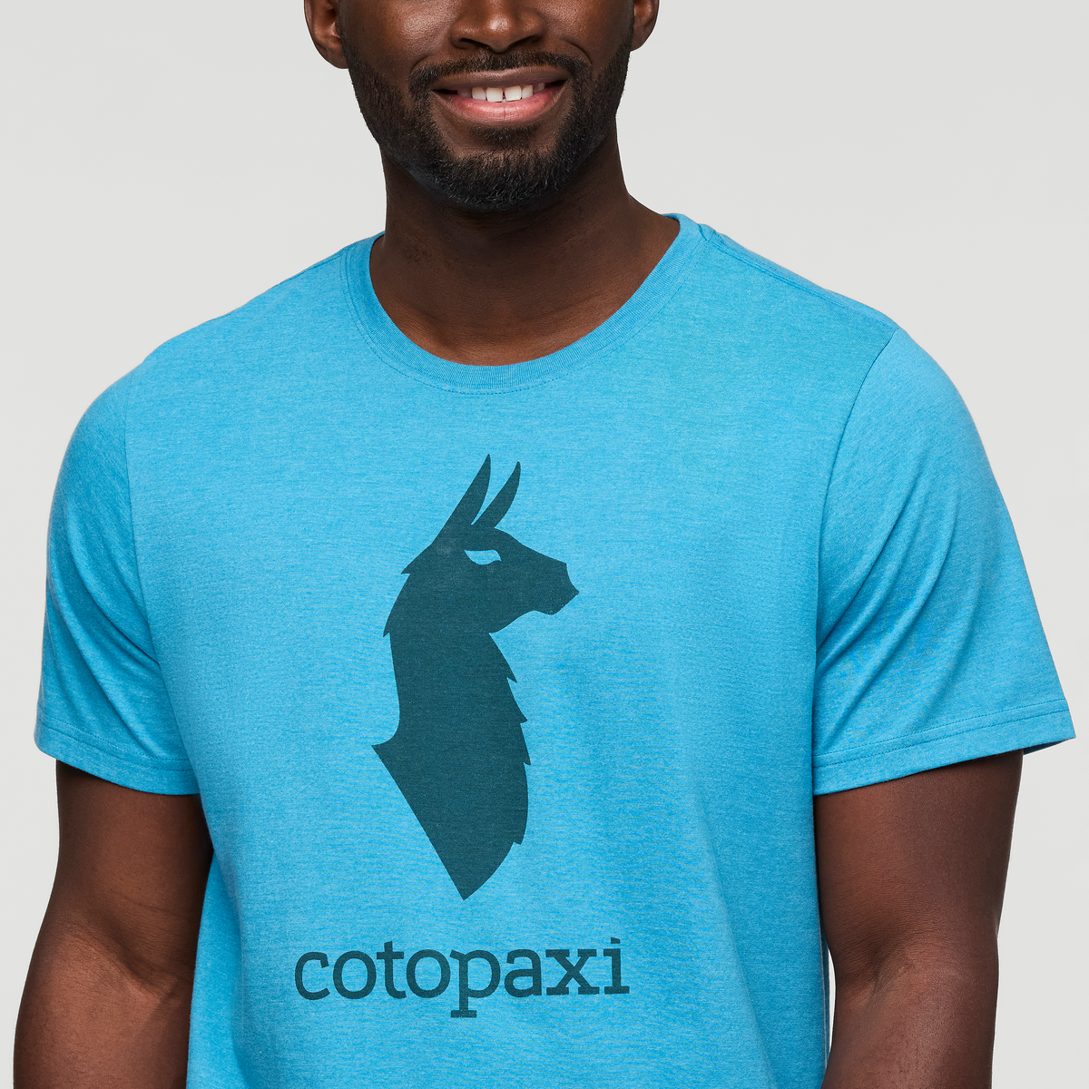 Cotopaxi Llama T-Shirt - Men's, Lake, Model Kirk