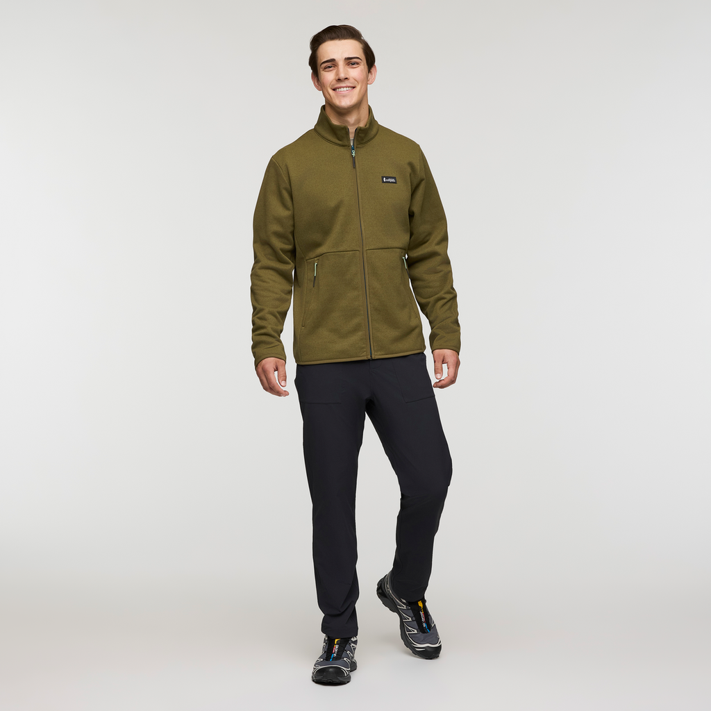 Envo Fleece Full-Zip Jacket - Men's, Heather Live Oak, Model Kellan
