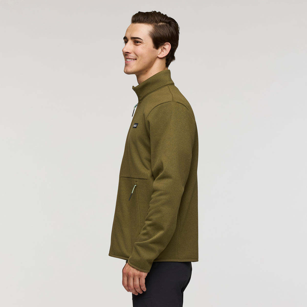 Envo Fleece Full-Zip Jacket - Men's, Heather Live Oak, Model Kellan