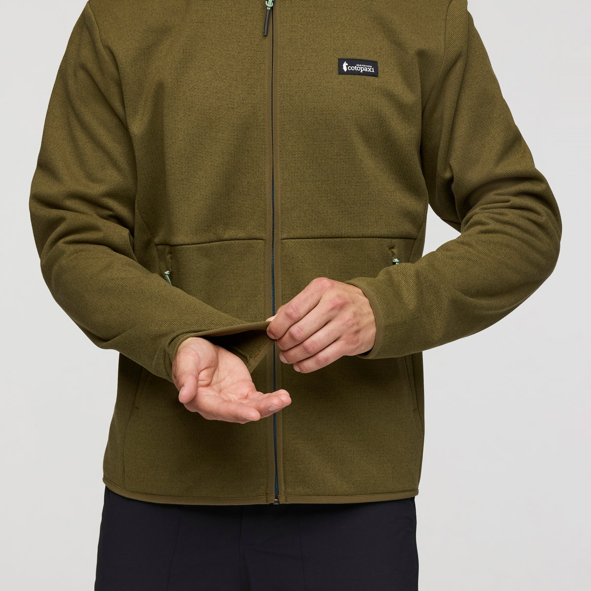Envo Fleece Full-Zip Jacket - Men's, Heather Live Oak, Model Kellan
